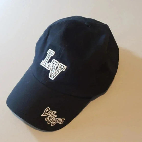 Las Vegas black /rhinestone‎ baseball hat - Picture 1 of 6